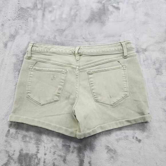 Mossimo Shorts Womens 6/28R Green Mid Rise Midi Cuffed Stretch Denim Casual - Picture 6 of 14